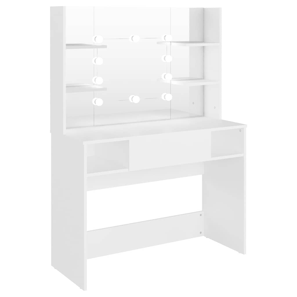 Stolić za šminkanje s LED svjetlima 100x40x135 cm MDF bijeli