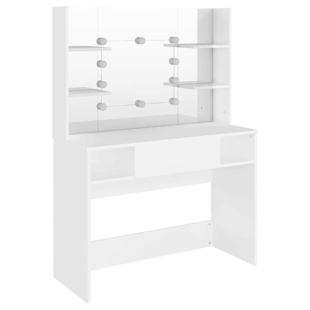 Stolić za šminkanje s LED svjetlima 100x40x135 cm MDF bijeli