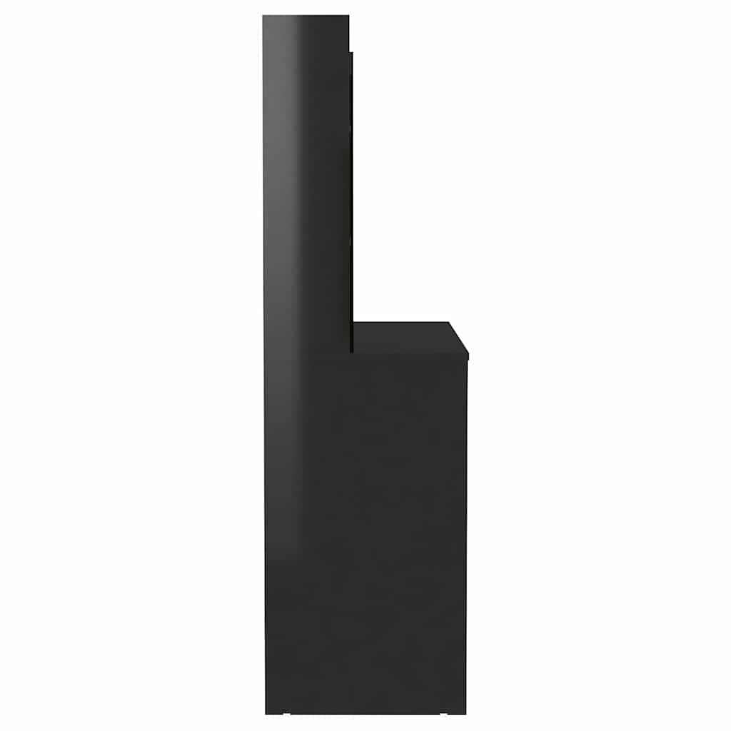 Stolić za šminkanje LED 100 x 40 x 135 cm MDF sjajni crni