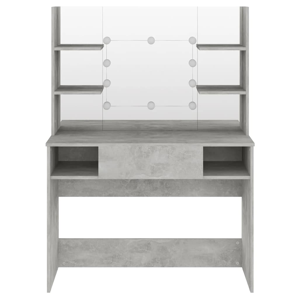 Stolić za šminkanje LED 100 x 40 x 135 cm MDF siva boja betona