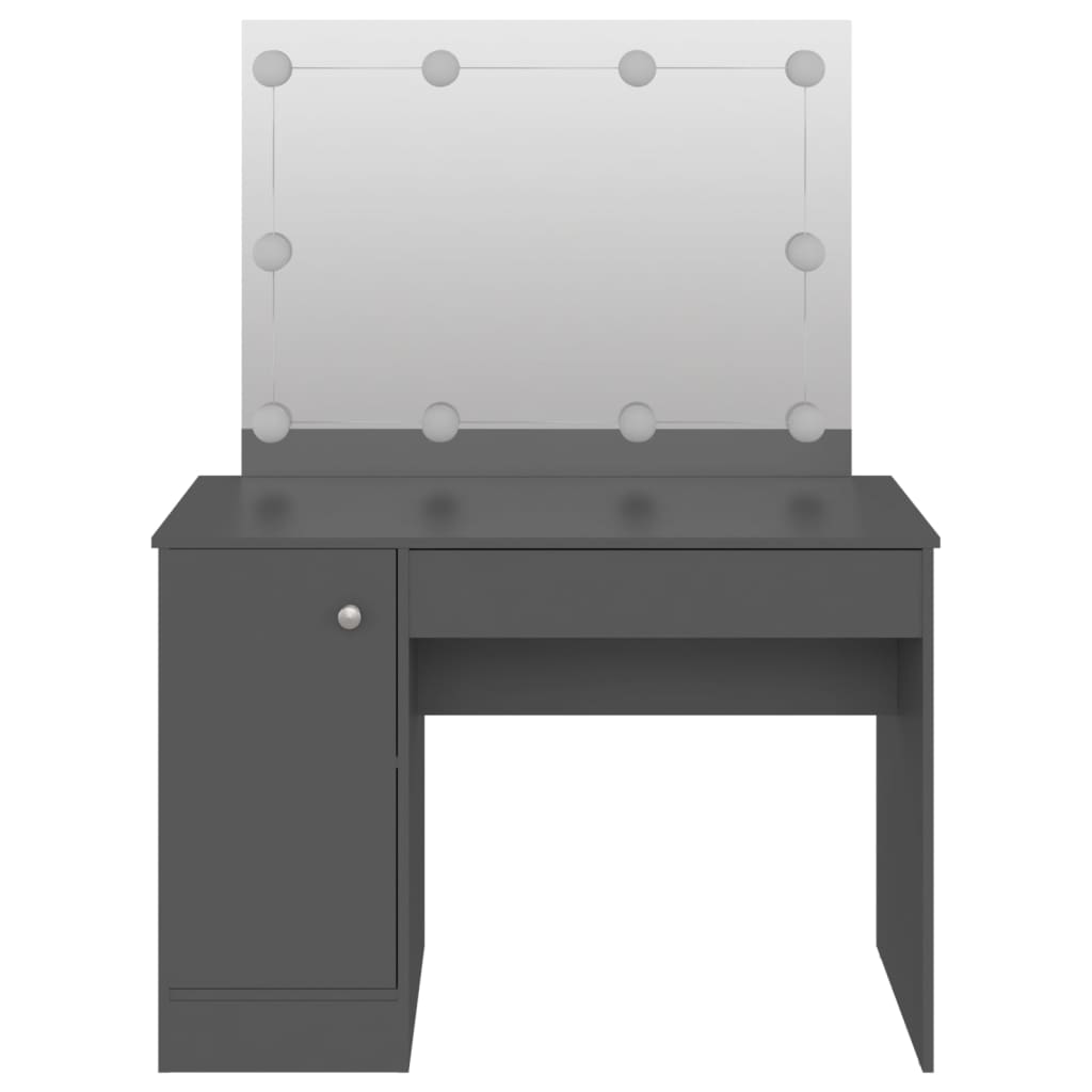 Stolić za šminkanje s LED svjetlima 110 x 55 x 145 cm MDF sivi