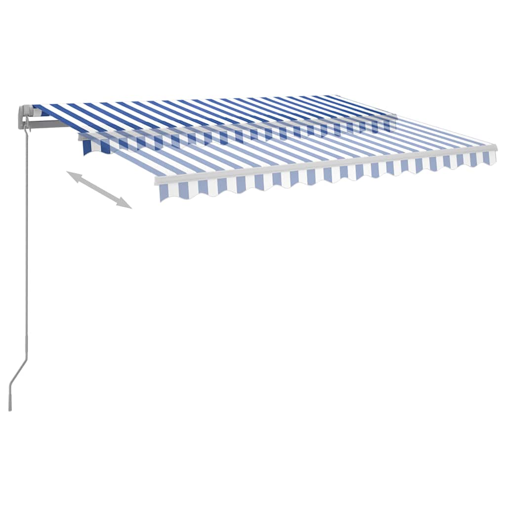 Tenda na ručno uvlačenje LED 300 x 250 cm plavo-bijela