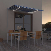 Tenda na ručno uvlačenje LED 300 x 250 cm plavo-bijela