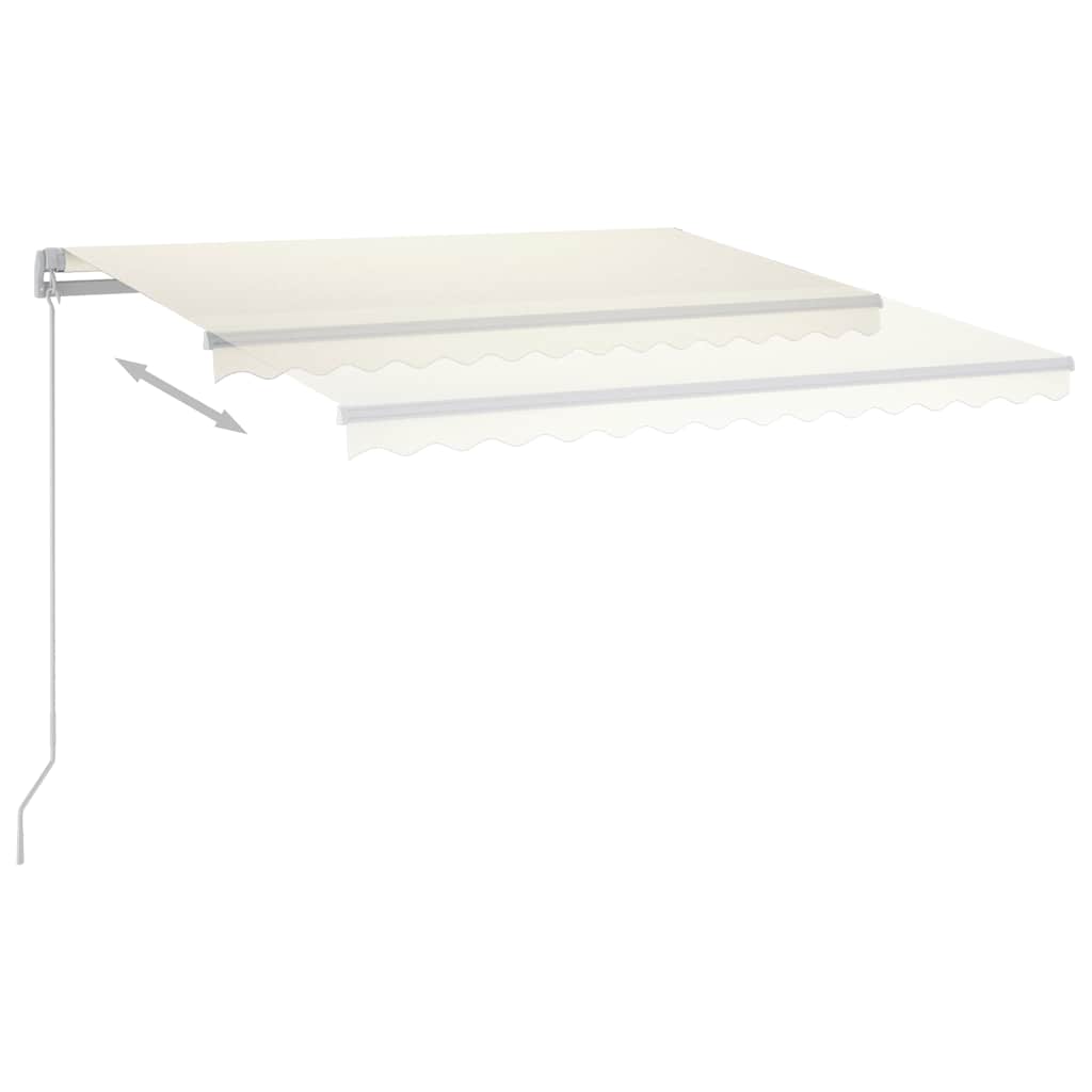 Tenda na ručno uvlačenje s LED svjetlima 300 x 250 cm krem