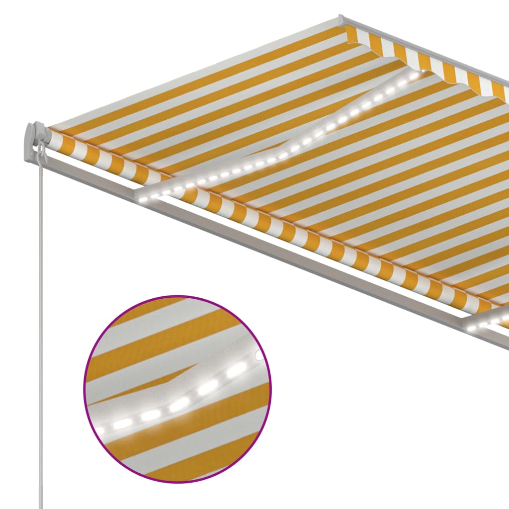 Tenda na ručno uvlačenje s LED svjetlima 300x250 cm žuto-bijela