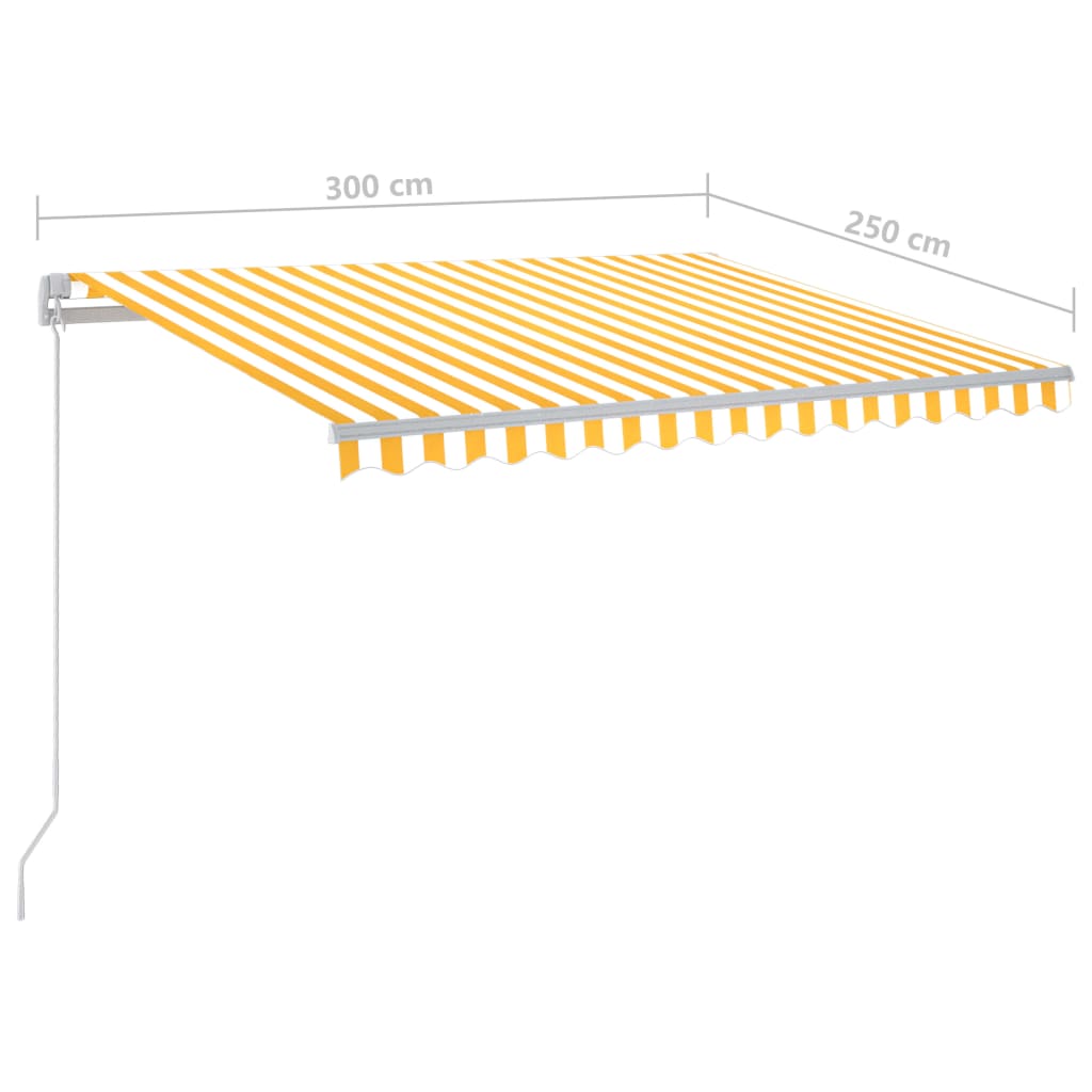Tenda na ručno uvlačenje s LED svjetlima 300x250 cm žuto-bijela