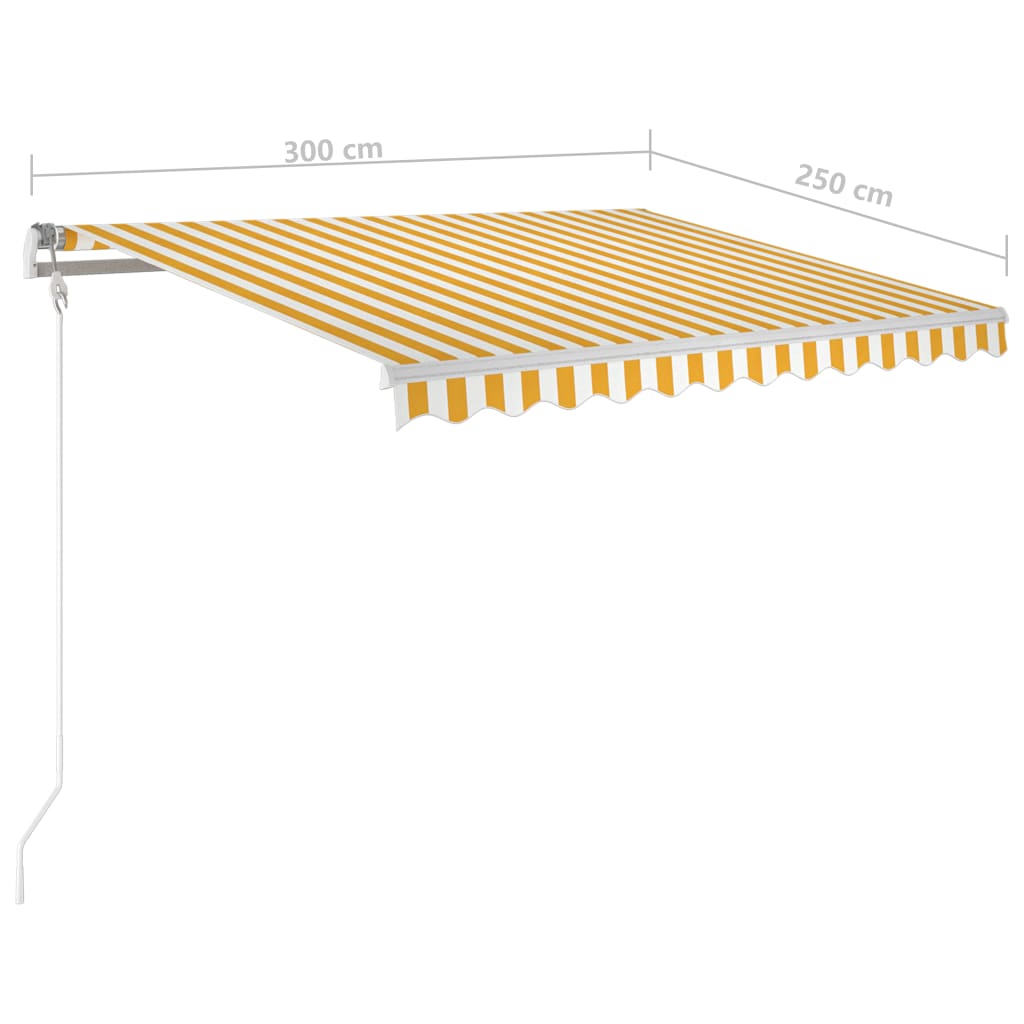 Automatska tenda sa senzorom LED 300x250 cm žuto-bijela