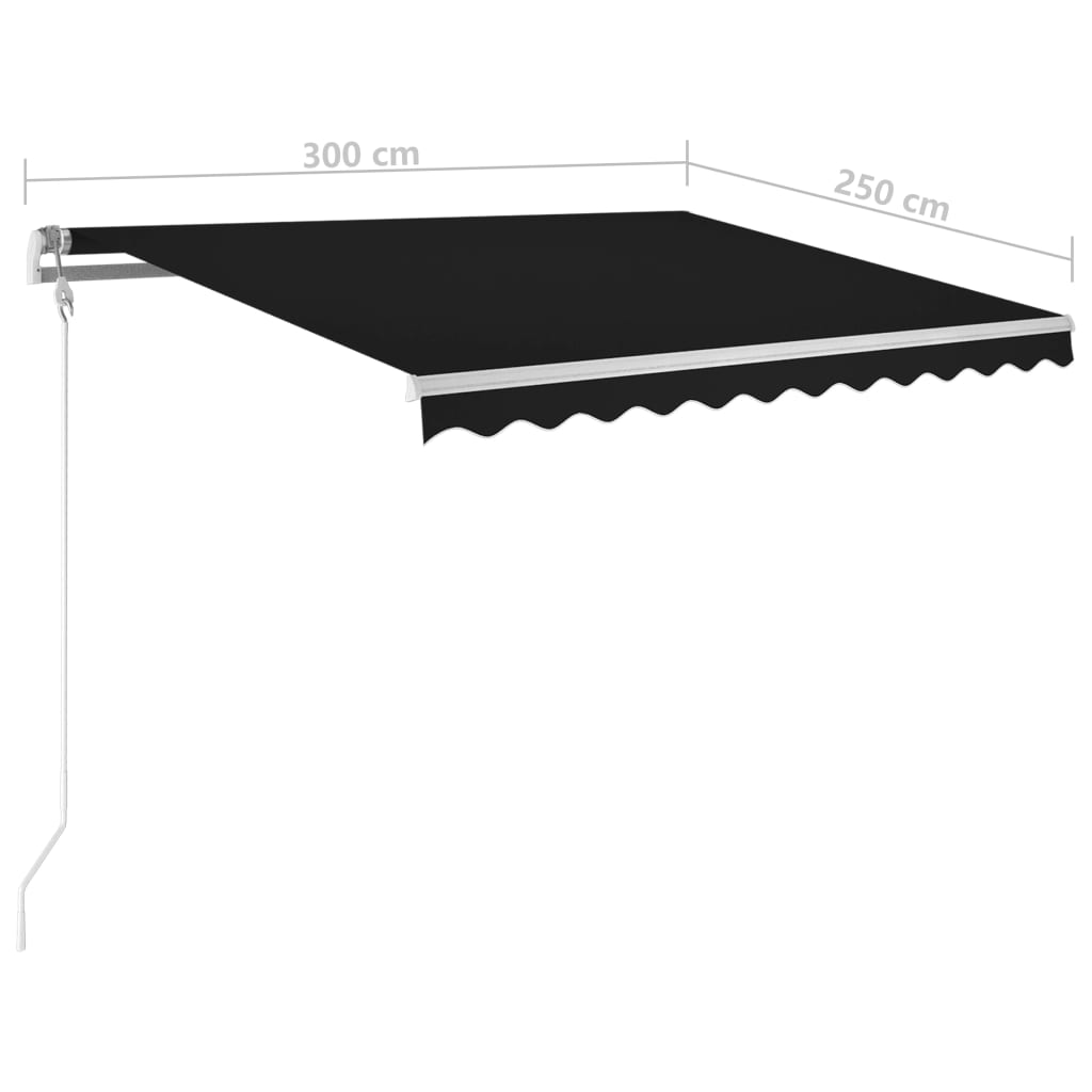 Automatska tenda sa senzorom za vjetar LED 300x250 cm antracit