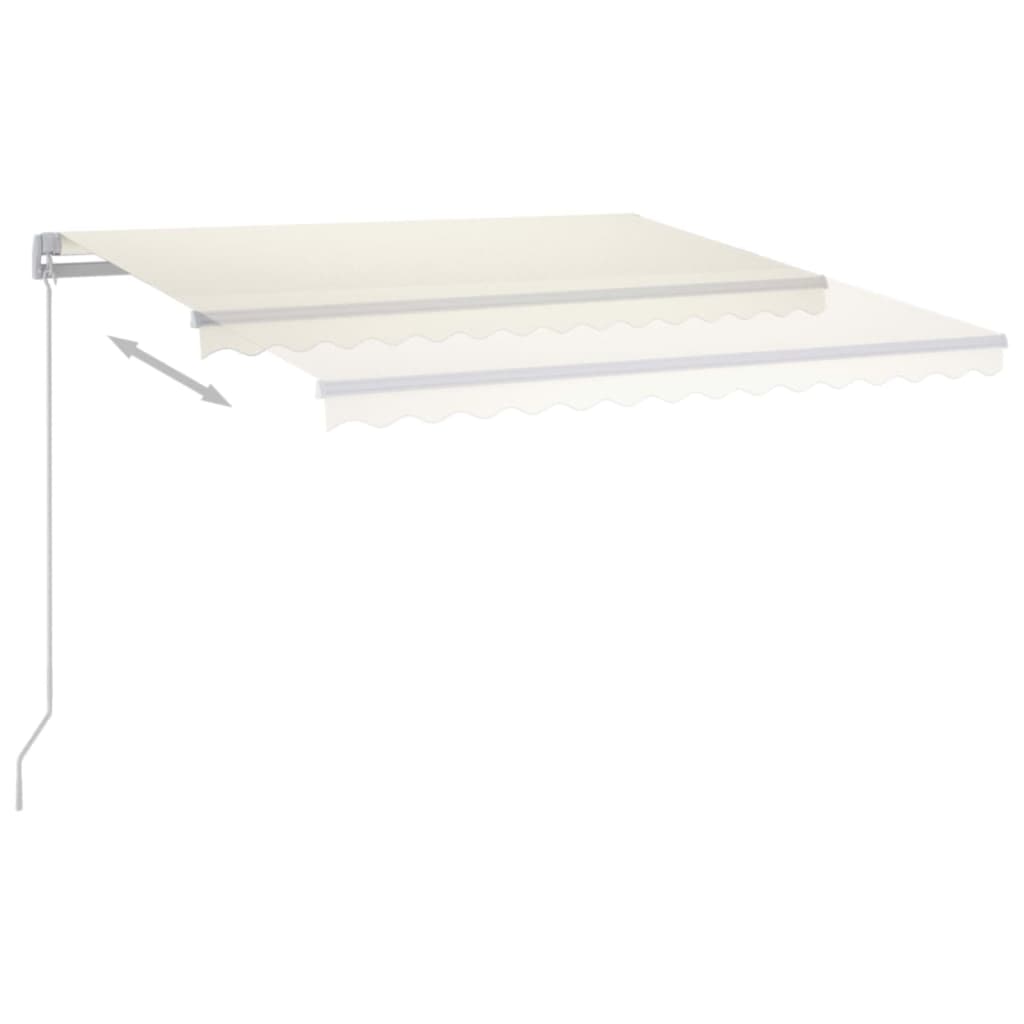 Tenda na ručno uvlačenje s LED svjetlom 350 x 250 cm krem