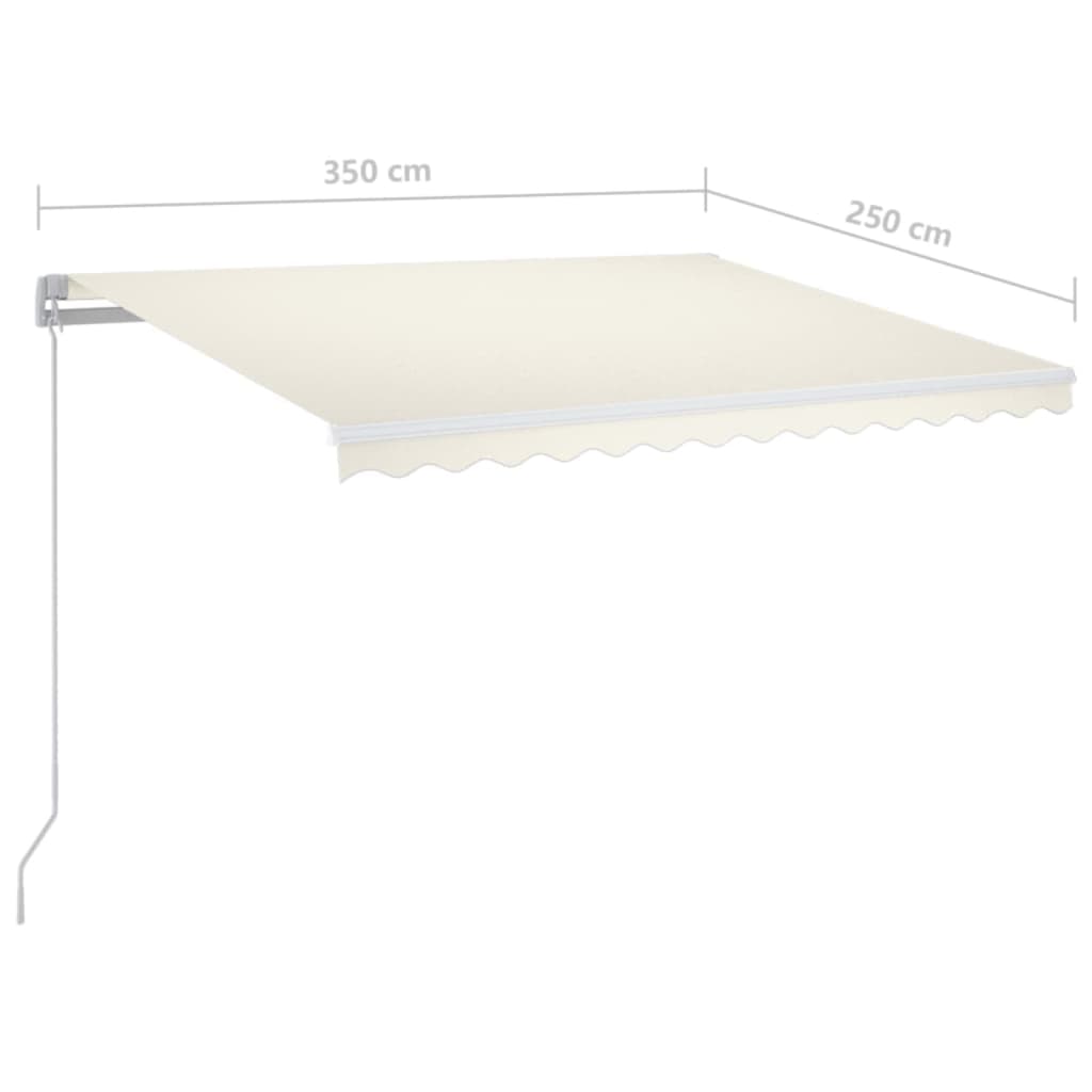Tenda na ručno uvlačenje s LED svjetlom 350 x 250 cm krem