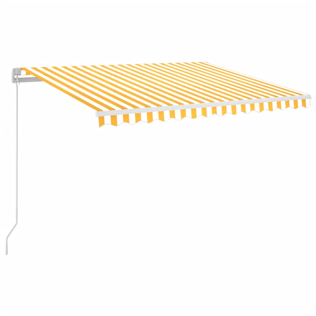 Tenda na ručno uvlačenje s LED svjetlom 350x250 cm žuto-bijela
