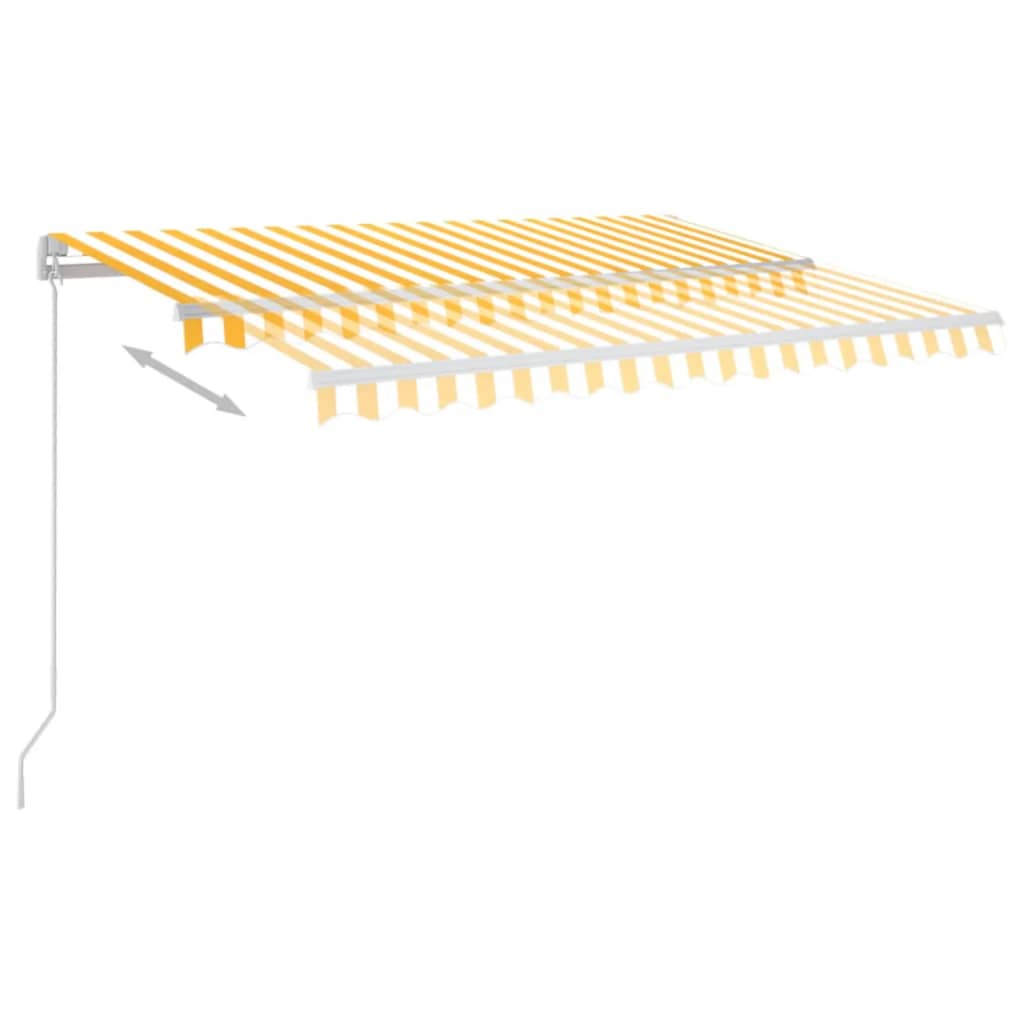 Tenda na ručno uvlačenje s LED svjetlom 350x250 cm žuto-bijela