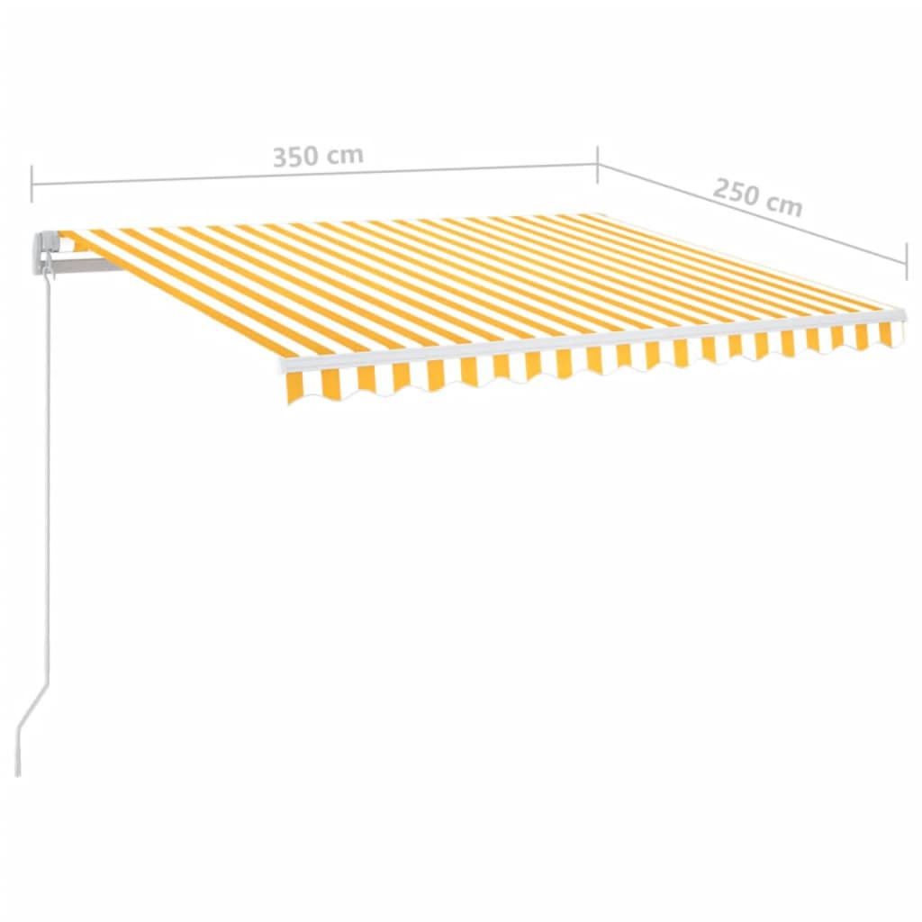 Tenda na ručno uvlačenje s LED svjetlom 350x250 cm žuto-bijela