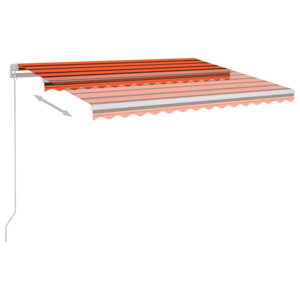 Tenda na ručno uvlačenje LED 350 x 250 cm narančasto-smeđa