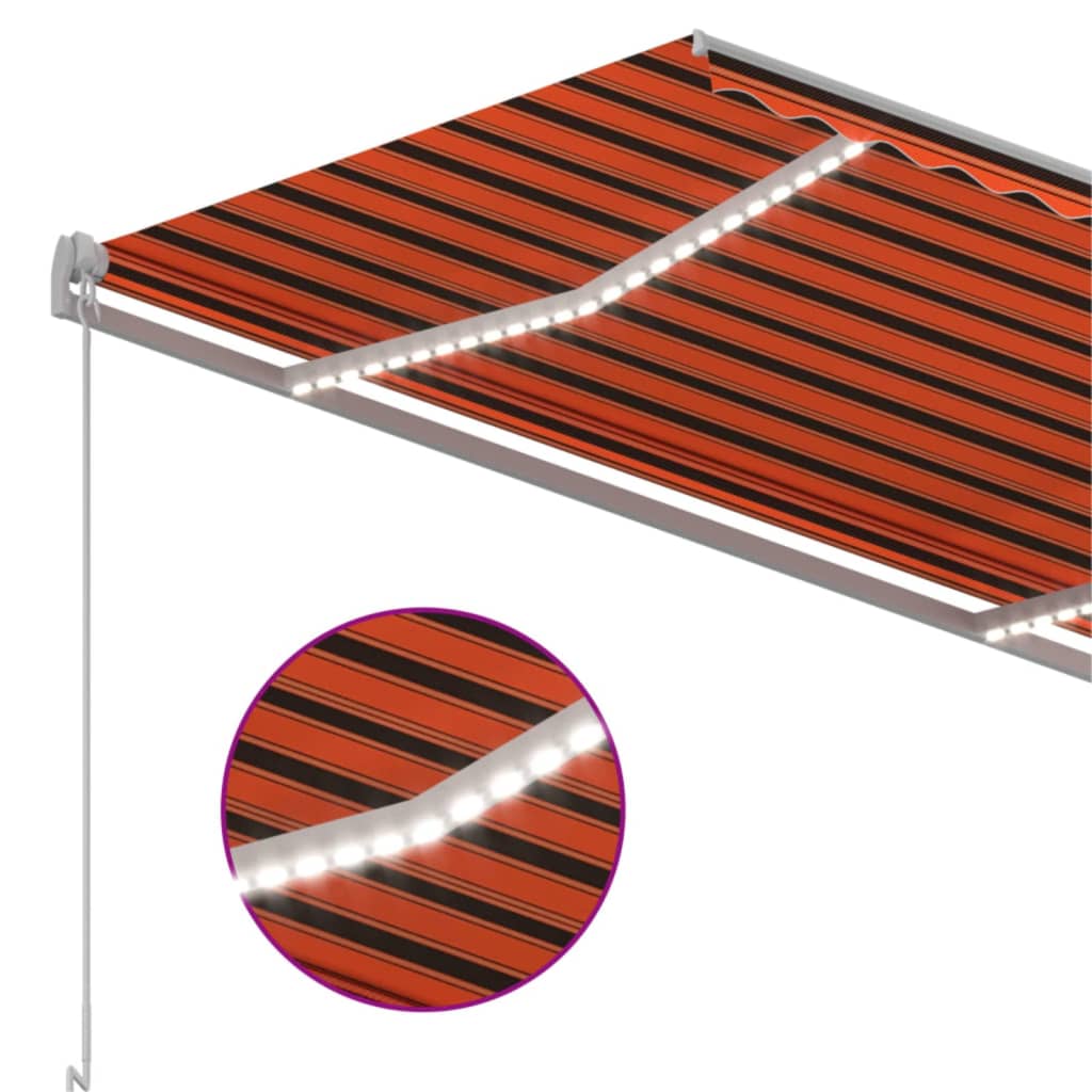 Tenda na ručno uvlačenje LED 350 x 250 cm narančasto-smeđa