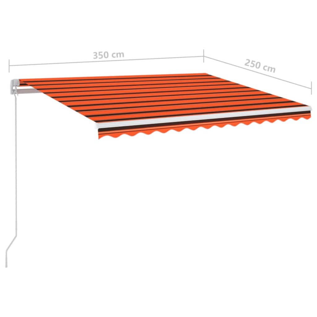 Tenda na ručno uvlačenje LED 350 x 250 cm narančasto-smeđa