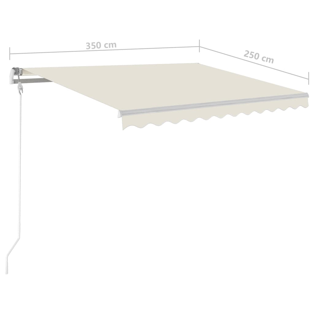 Automatska tenda sa senzorom za vjetar LED 350x250 cm krem