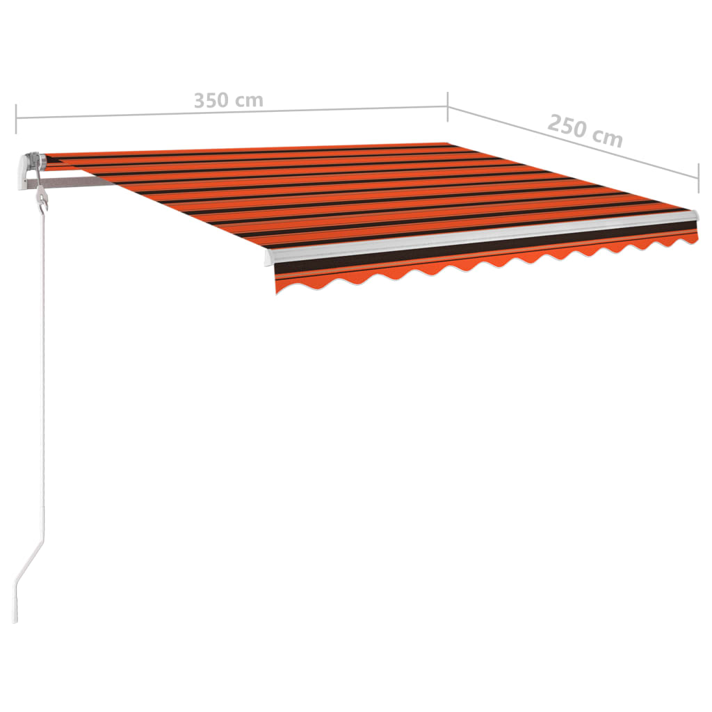 Automatska tenda sa senzorom LED 350x250 cm narančasto-smeđa