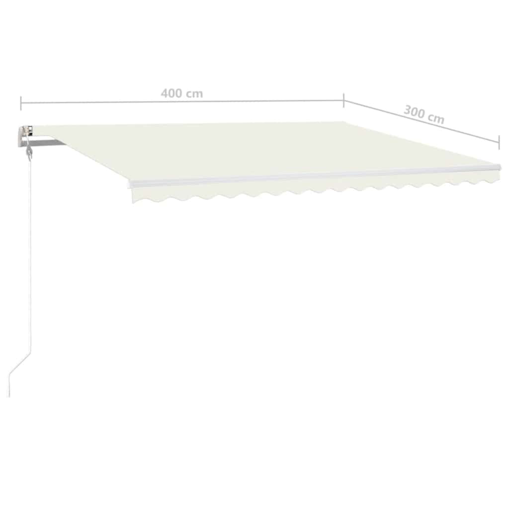 Automatska tenda sa senzorom za vjetar LED 400x300 cm krem