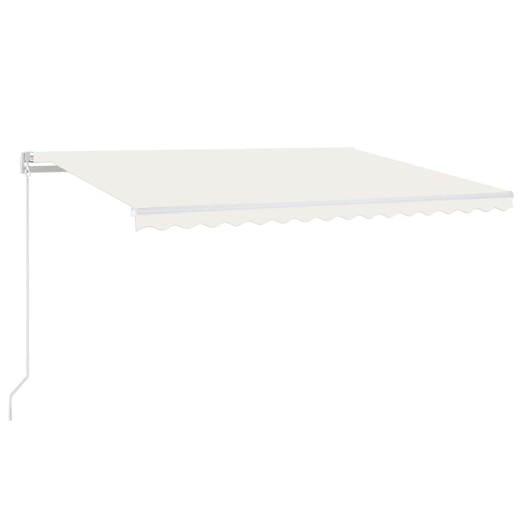 Tenda na ručno uvlačenje s LED svjetlom 450 x 300 cm krem