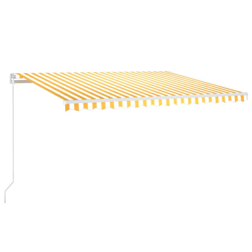 Tenda na ručno uvlačenje s LED svjetlima 450x300 cm žuto-bijela