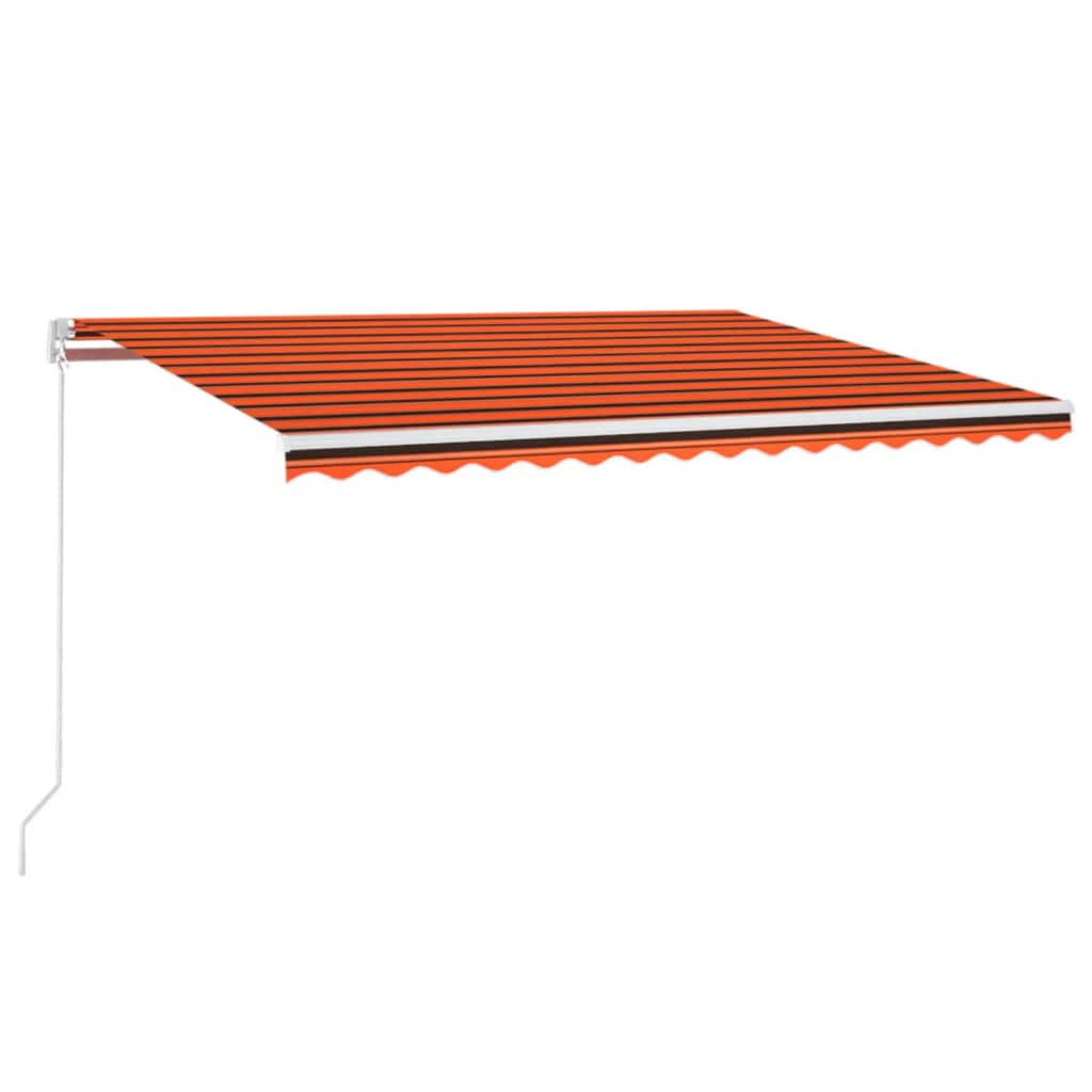 Tenda na ručno uvlačenje LED 450 x 300 cm narančasto-smeđa