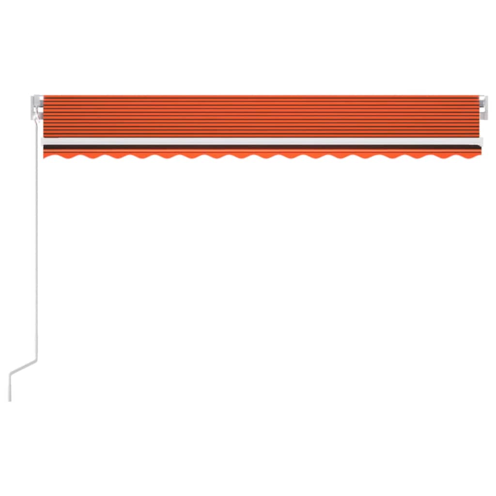 Tenda na ručno uvlačenje LED 450 x 300 cm narančasto-smeđa