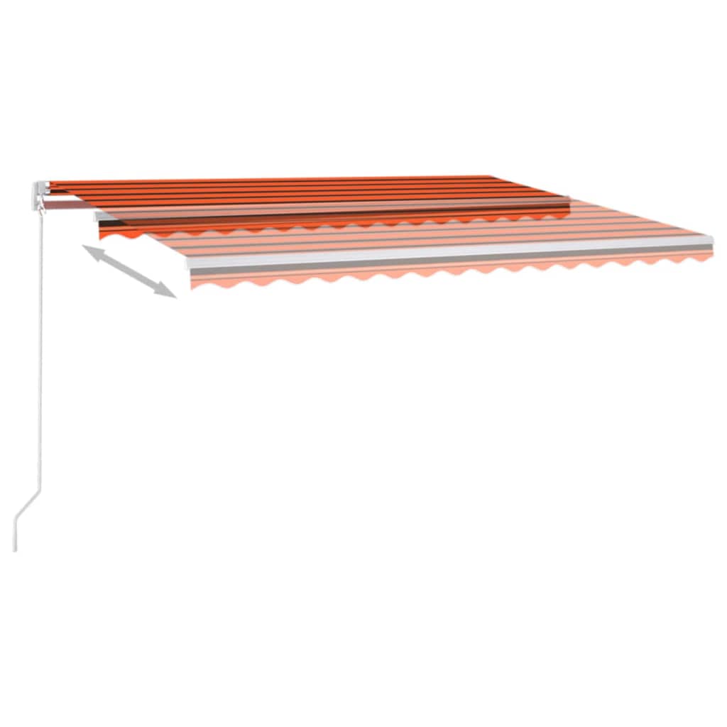 Tenda na ručno uvlačenje LED 450 x 300 cm narančasto-smeđa