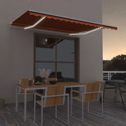 Tenda na ručno uvlačenje LED 450 x 300 cm narančasto-smeđa