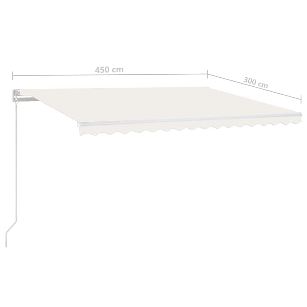 Automatska tenda sa senzorom za vjetar LED 450 x 300 cm krem