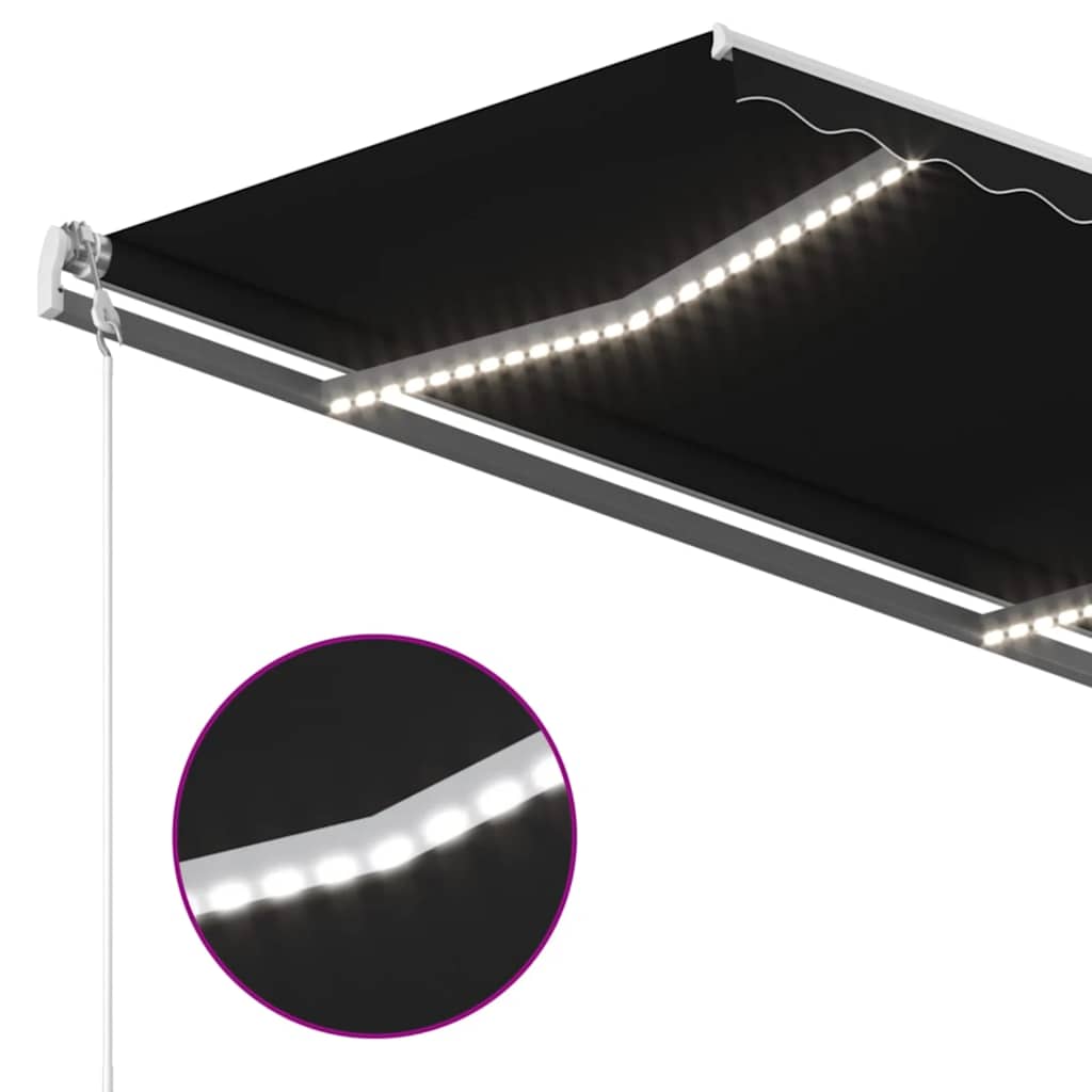 Automatska tenda sa senzorom za vjetar LED 450x300 cm antracit