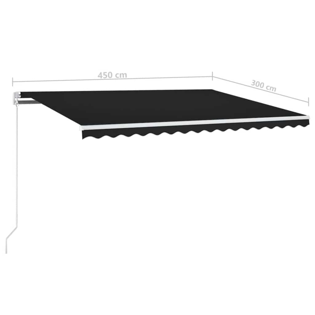 Automatska tenda sa senzorom za vjetar LED 450x300 cm antracit