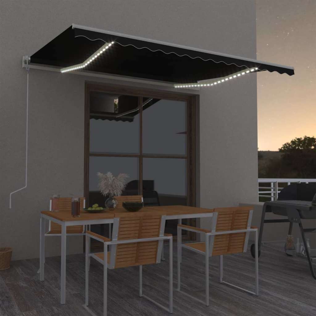 Automatska tenda sa senzorom za vjetar LED 450x300 cm antracit
