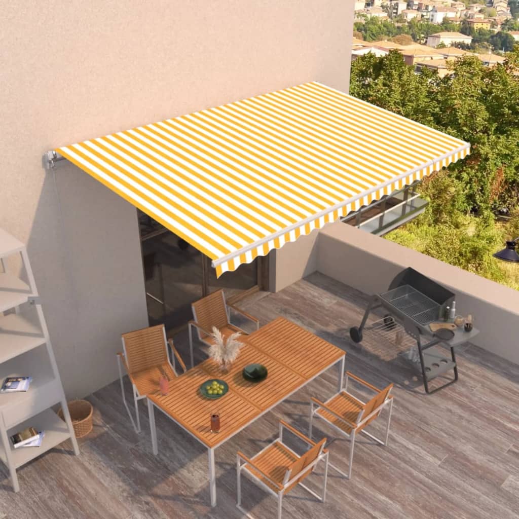 Tenda na ručno uvlačenje 500 x 300 cm žuto-bijela