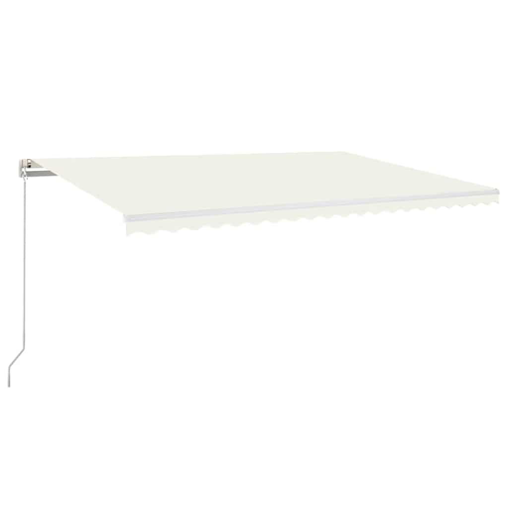 Tenda na ručno uvlačenje s LED svjetlima 500x300 cm krem