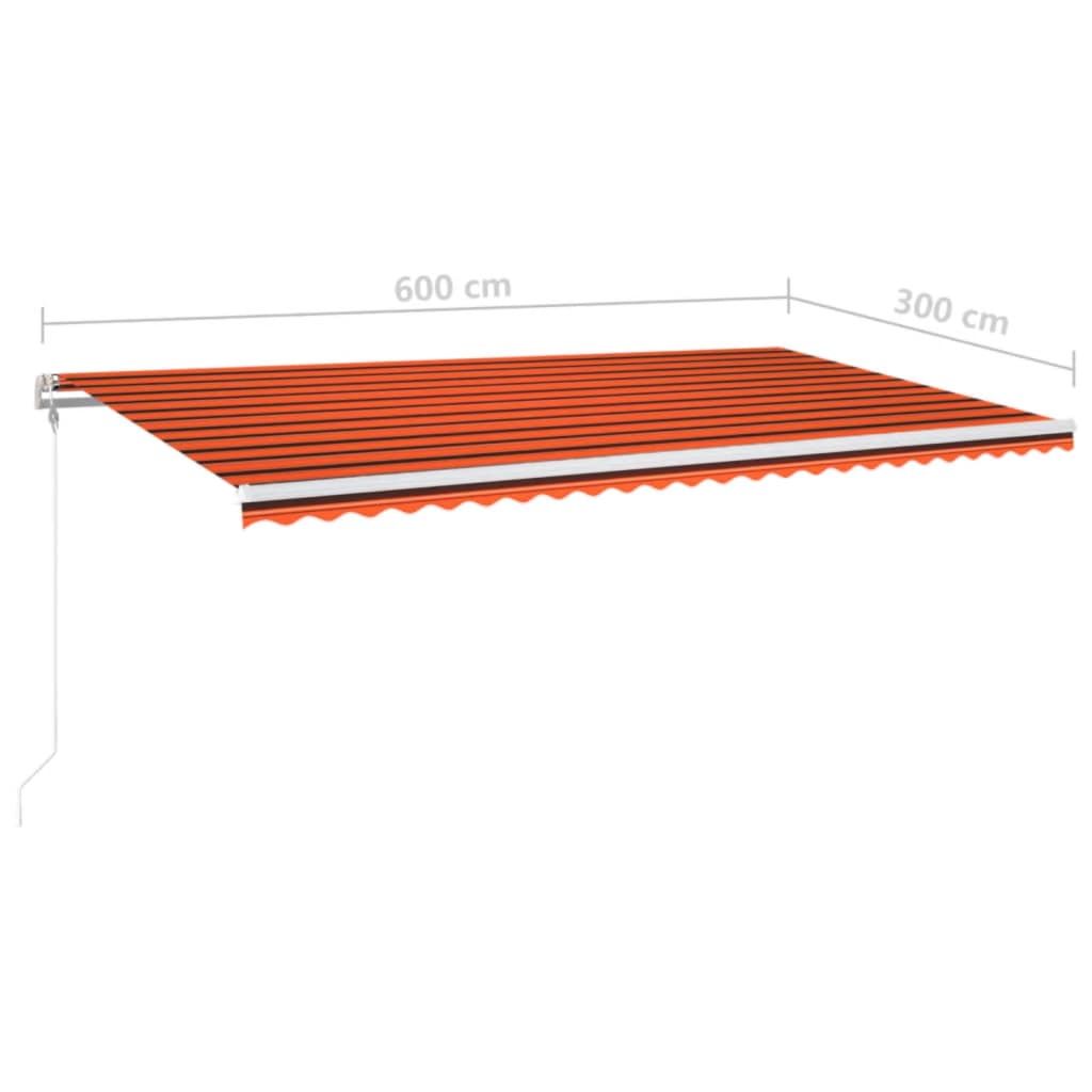 Automatska tenda sa senzorom LED 600 x 300 cm narančasto-smeđa