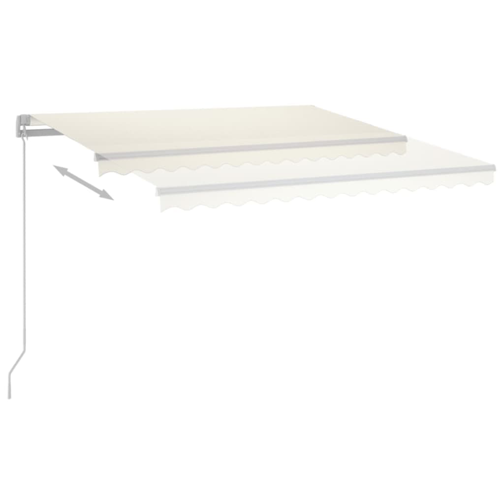 Tenda na ručno uvlačenje s LED svjetlima 400 x 350 cm krem
