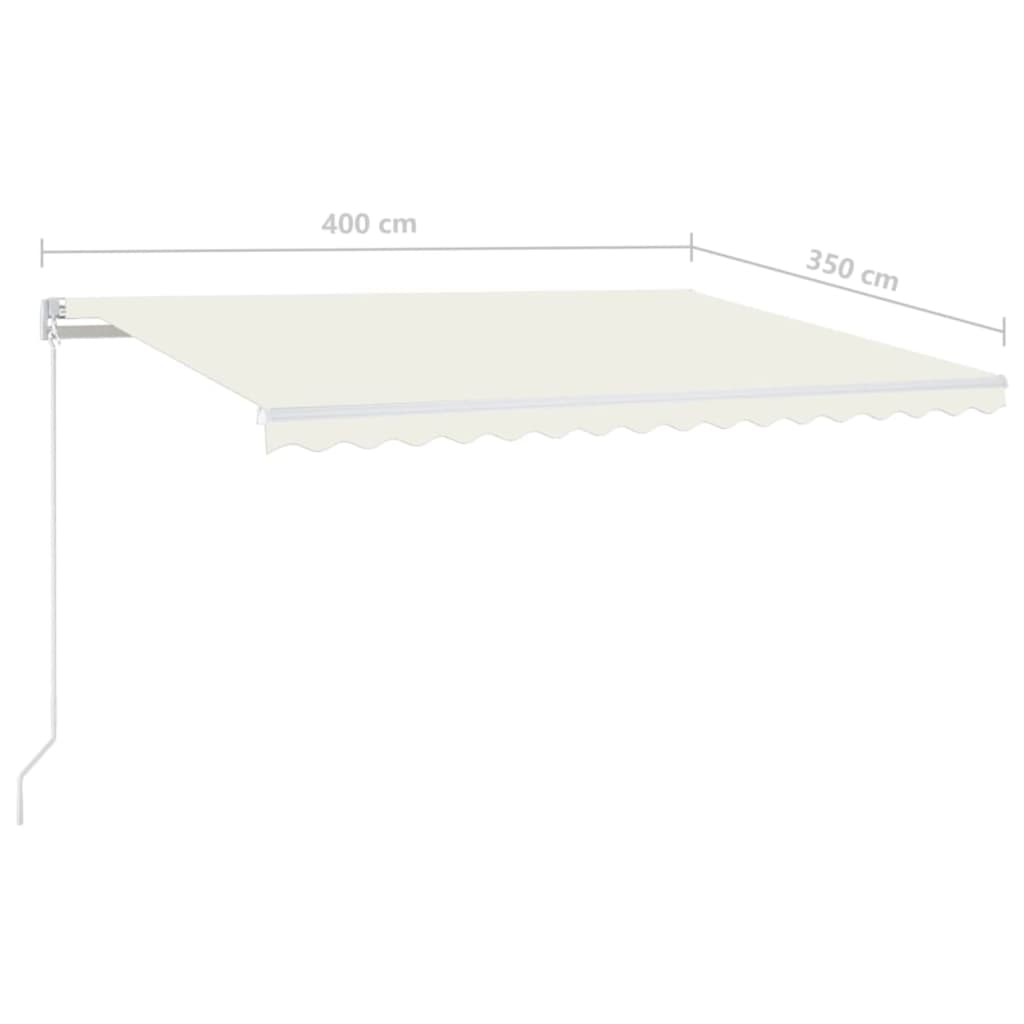 Tenda na ručno uvlačenje s LED svjetlima 400 x 350 cm krem