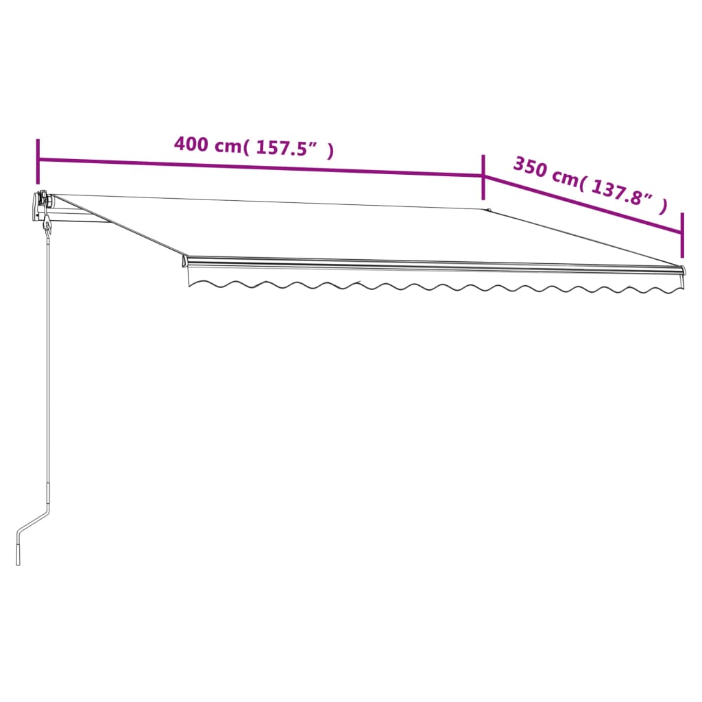 Tenda na automatsko uvlačenje 400 x 350 cm plavo-bijela