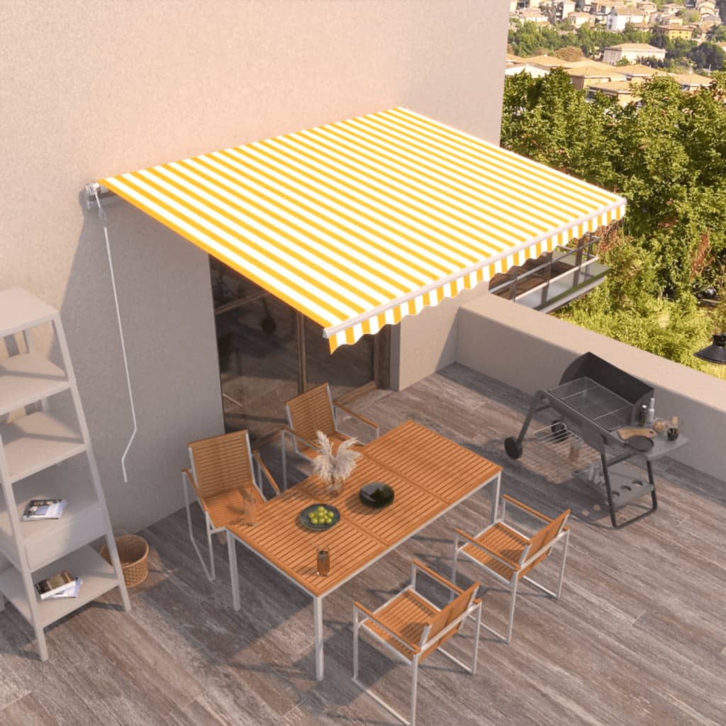 Tenda na automatsko uvlačenje 400 x 350 cm žuto-bijela