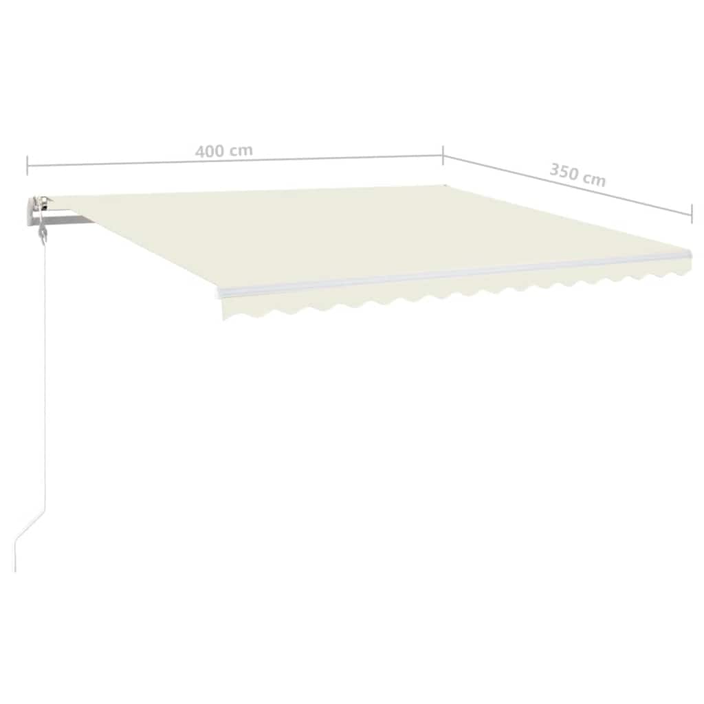 Automatska tenda sa senzorom za vjetar LED 400x350 cm krem