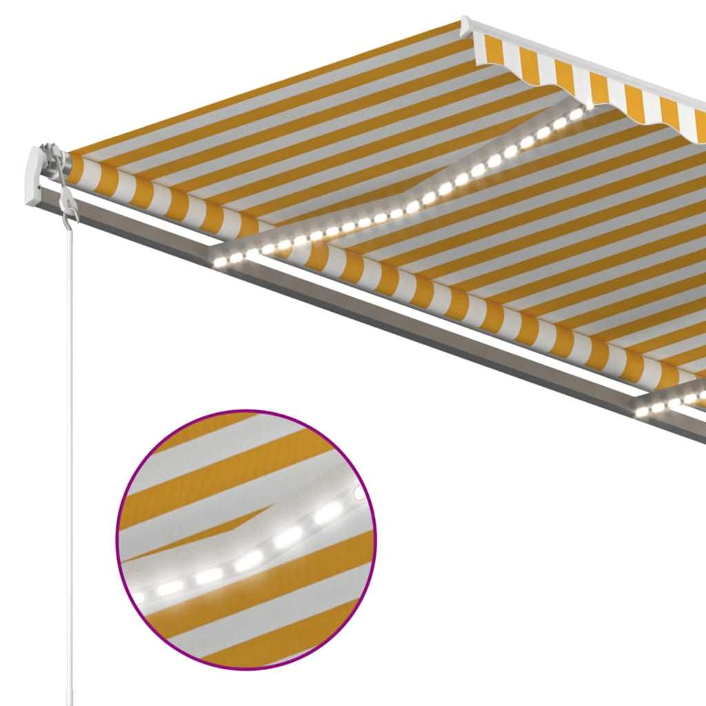 Automatska tenda sa senzorom LED 400x350 cm žuto-bijela