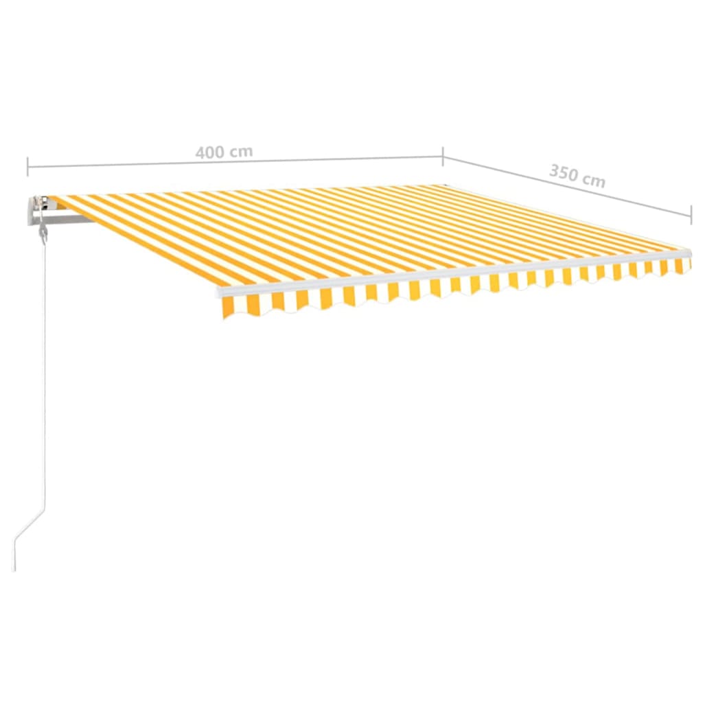 Automatska tenda sa senzorom LED 400x350 cm žuto-bijela