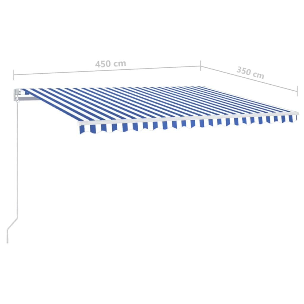 Tenda na ručno uvlačenje 450 x 350 cm plavo-bijela
