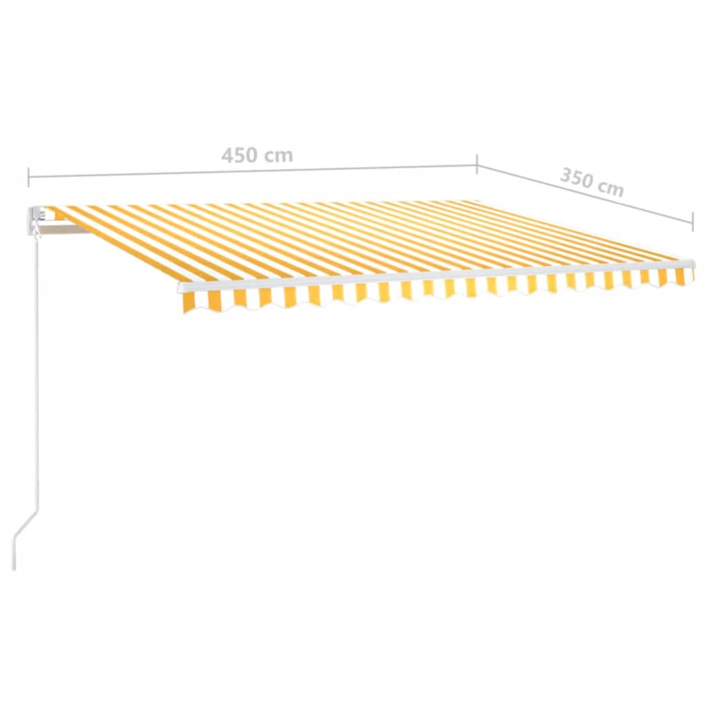 Tenda na ručno uvlačenje 450 x 350 cm žuto-bijela