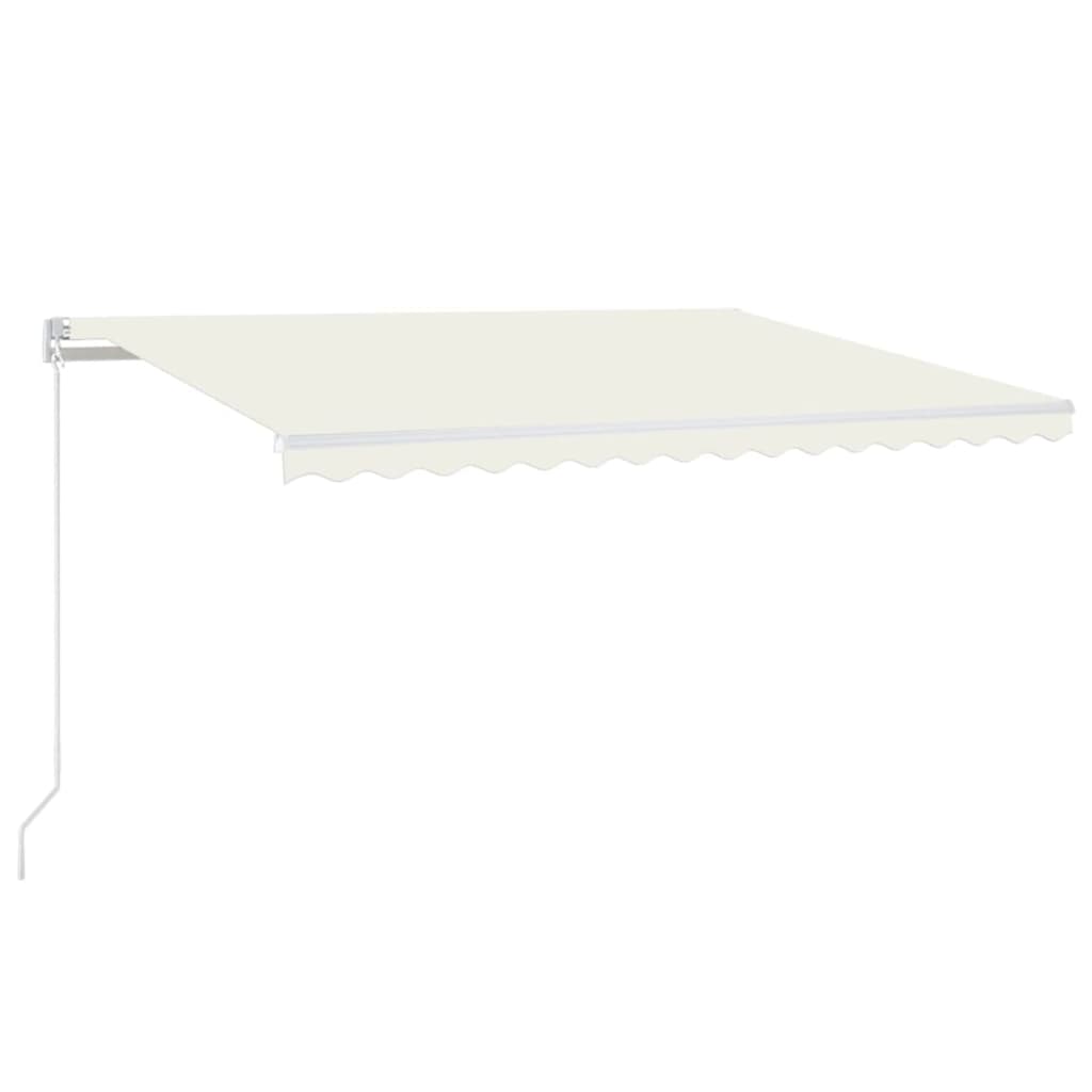 Tenda na ručno uvlačenje s LED svjetlima 450 x 350 cm krem