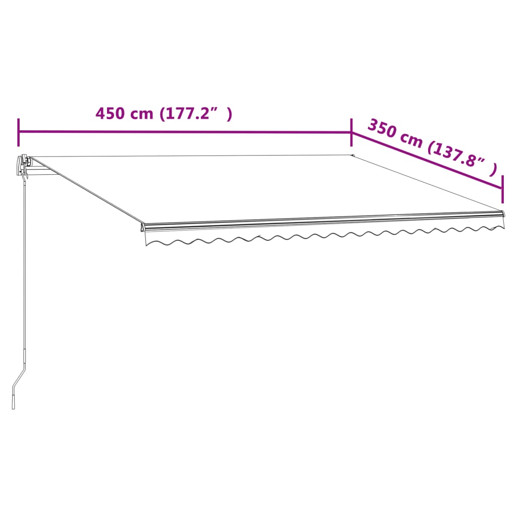 Tenda na automatsko uvlačenje 450 x 350 cm plavo-bijela