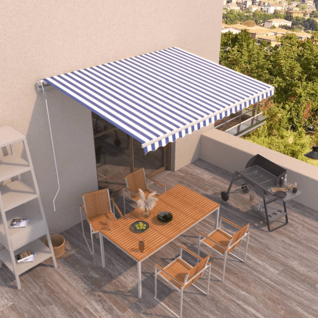 Tenda na automatsko uvlačenje 450 x 350 cm plavo-bijela