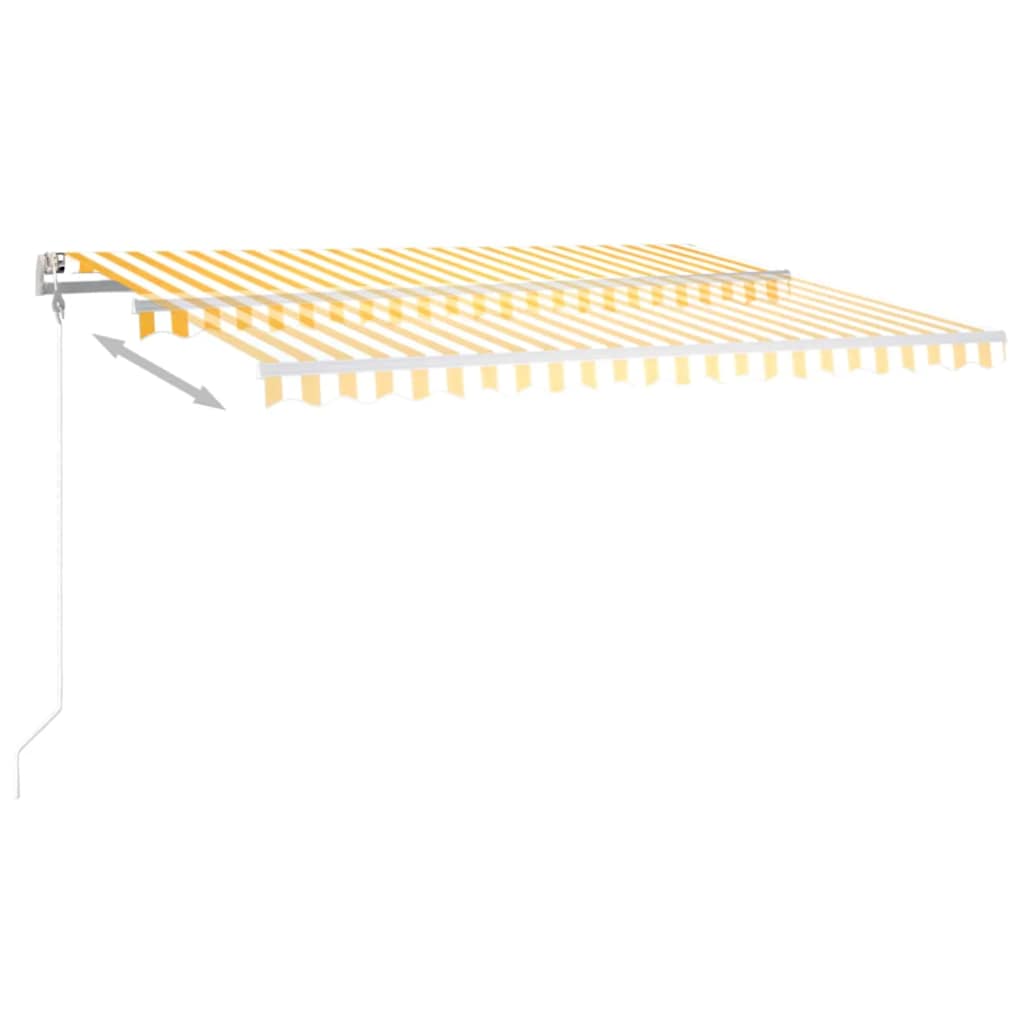 Automatska tenda sa senzorom LED 450 x 350 cm žuto-bijela