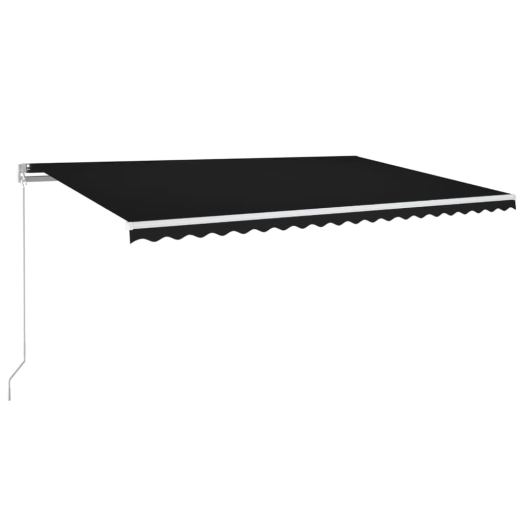Tenda na ručno uvlačenje s LED svjetlima 500x350 cm antracit